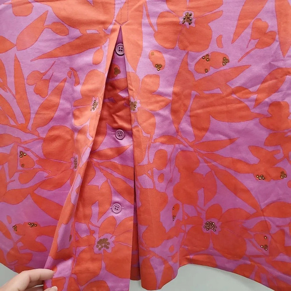 Express Women's Vintage Coral Purple Silk Blend Funky Retro Belted‎ Kilt Skirt 2 - Picture 3 of 6